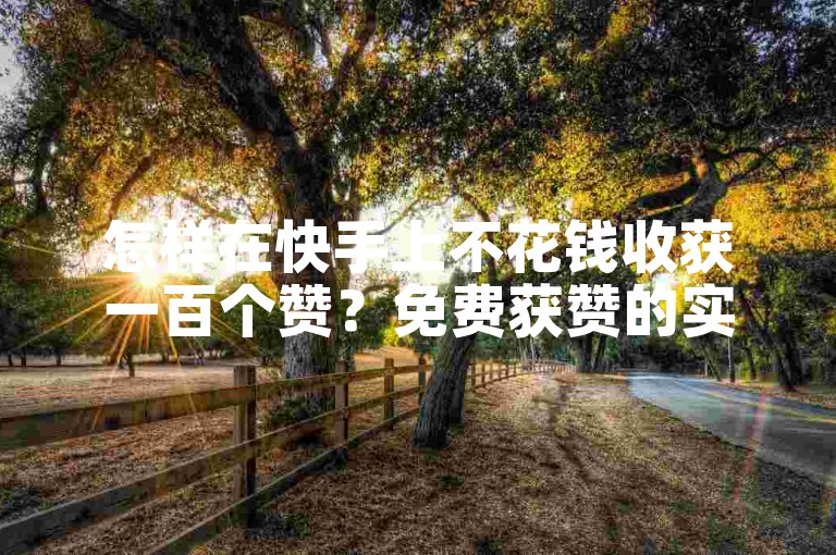 怎样在快手上不花钱收获一百个赞？免费获赞的实用技巧揭秘。