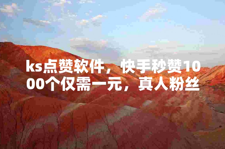 ks点赞软件，快手秒赞1000个仅需一元，真人粉丝自助下单平台。