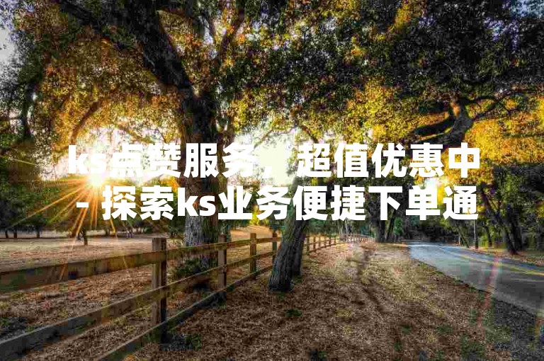 ks点赞服务，超值优惠中 - 探索ks业务便捷下单通道。