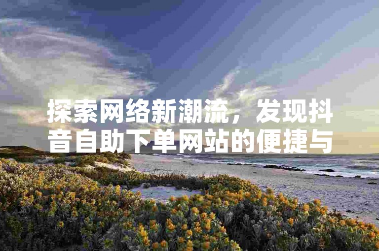 探索网络新潮流，发现抖音自助下单网站的便捷与魅力，让快手推广变得更加简单高效。