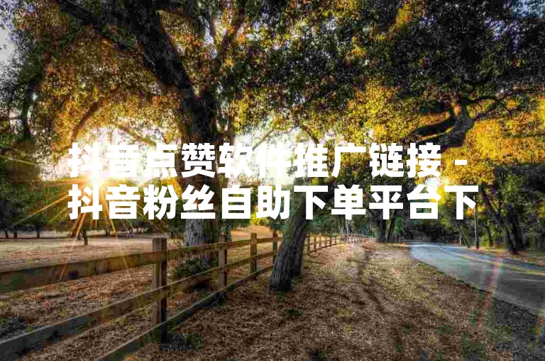 抖音点赞软件推广链接 - 抖音粉丝自助下单平台下载