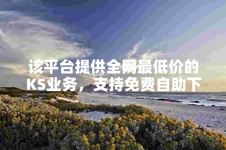 该平台提供全网最低价的KS业务，支持免费自助下单。