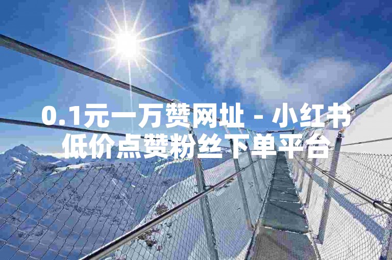 0.1元一万赞网址 - 小红书低价点赞粉丝下单平台