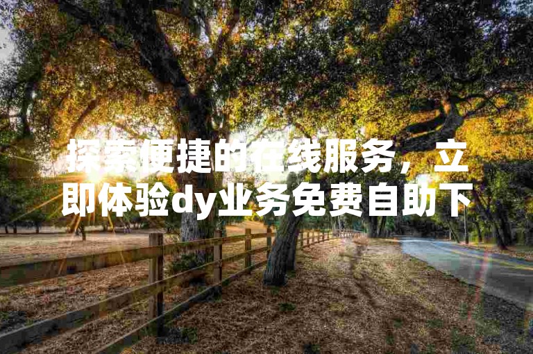 探索便捷的在线服务，立即体验dy业务免费自助下单平台的高效服务。