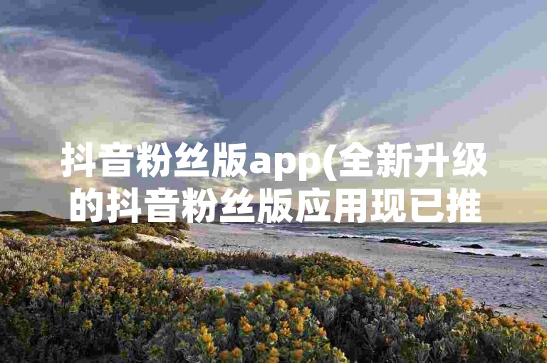 抖音粉丝版app(全新升级的抖音粉丝版应用现已推出)