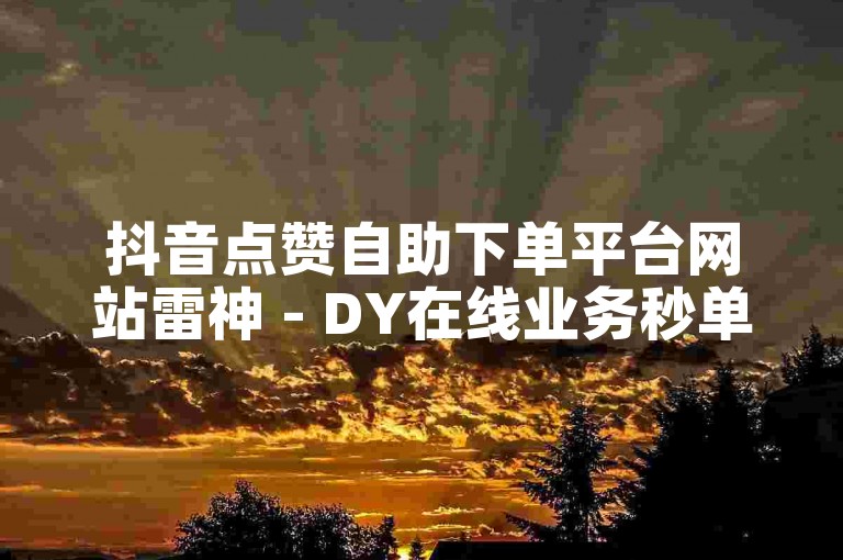 抖音点赞自助下单平台网站雷神 - DY在线业务秒单平台24小时自助下单服务免费