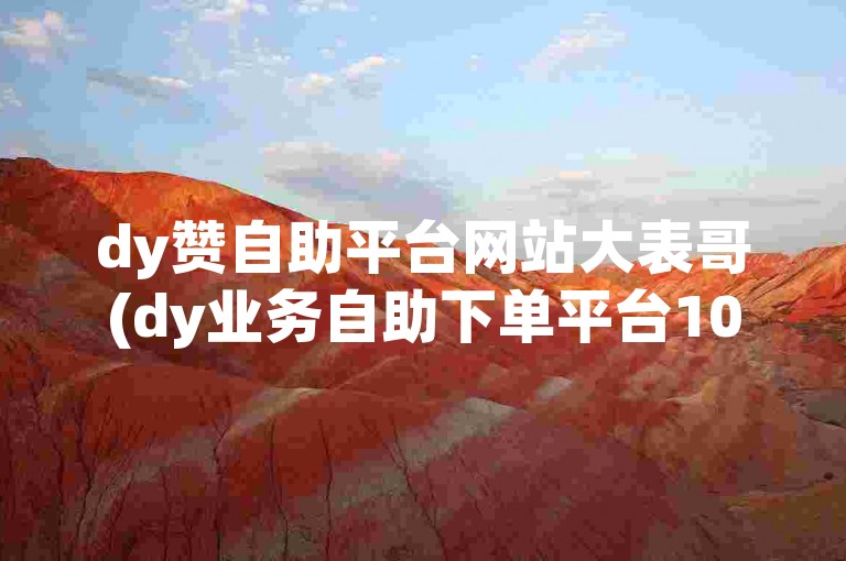 dy赞自助平台网站大表哥(dy业务自助下单平台10个赞)