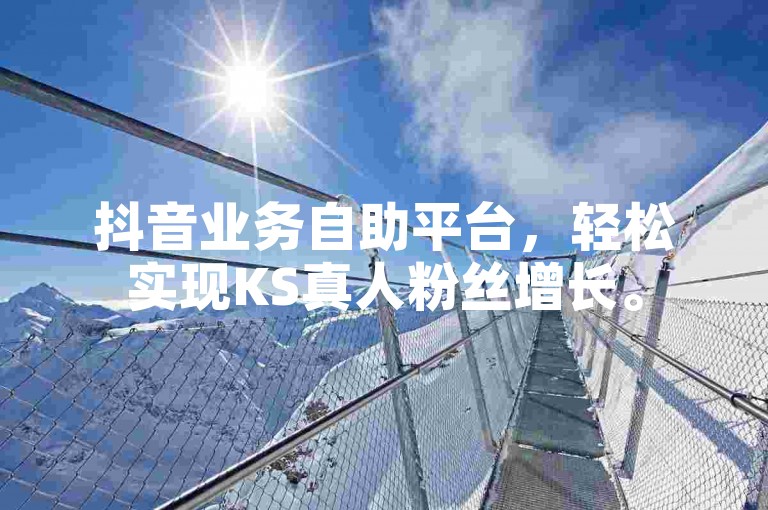 抖音业务自助平台，轻松实现KS真人粉丝增长。