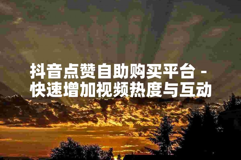 抖音点赞自助购买平台 - 快速增加视频热度与互动