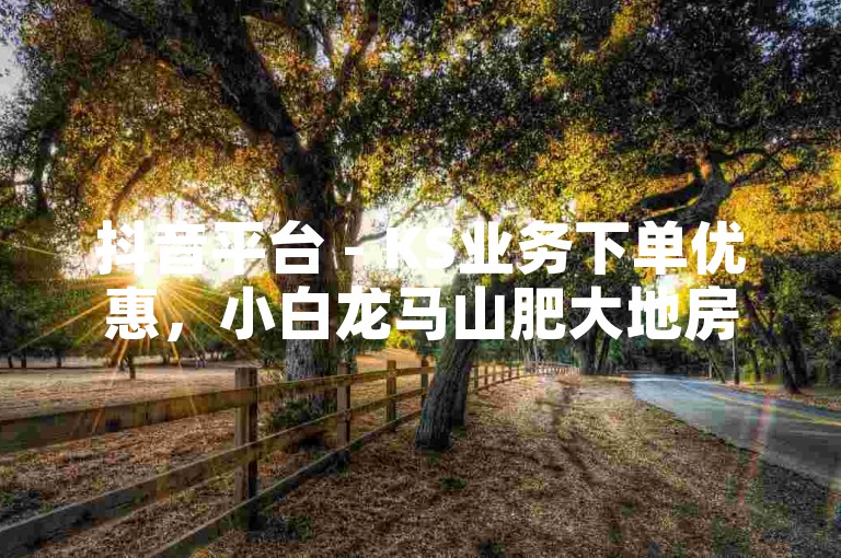 抖音平台 - KS业务下单优惠，小白龙马山肥大地房最新活动，热度直降0.01，惊喜不断！