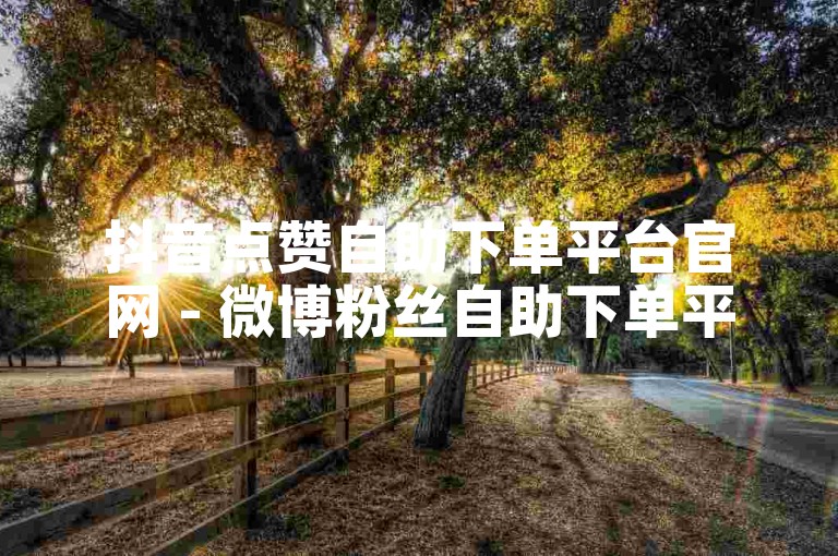 抖音点赞自助下单平台官网 - 微博粉丝自助下单平台优惠