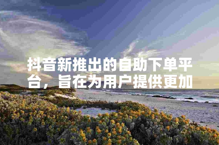 抖音新推出的自助下单平台，旨在为用户提供更加便捷的购物体验。