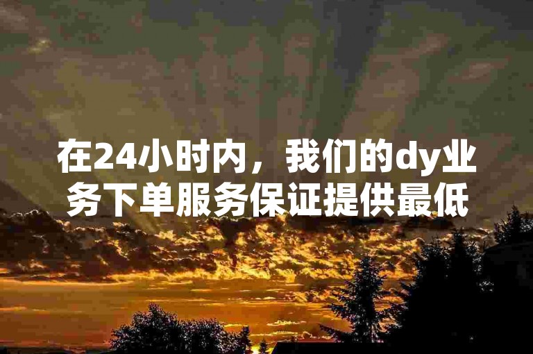 在24小时内，我们的dy业务下单服务保证提供最低价格。
