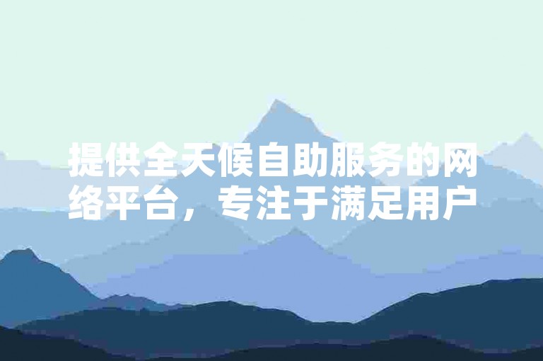 提供全天候自助服务的网络平台，专注于满足用户的便捷下单需求。