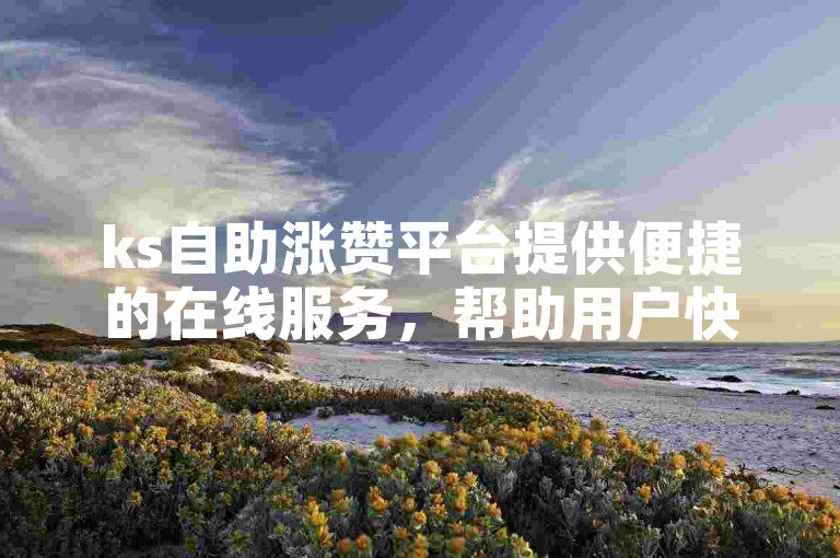 ks自助涨赞平台提供便捷的在线服务，帮助用户快速增加点赞和粉丝数量。