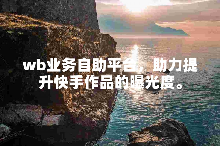 wb业务自助平台，助力提升快手作品的曝光度。