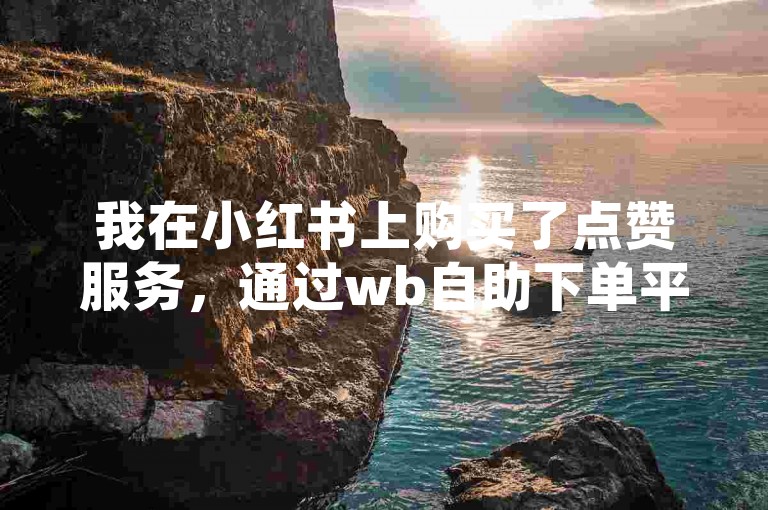 我在小红书上购买了点赞服务，通过wb自助下单平台轻松完成了交易。