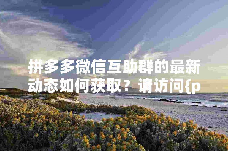 拼多多微信互助群的最新动态如何获取？请访问{pdd助力网站}查看。