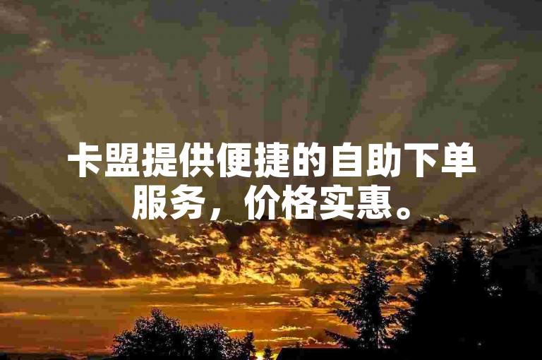 卡盟提供便捷的自助下单服务，价格实惠。