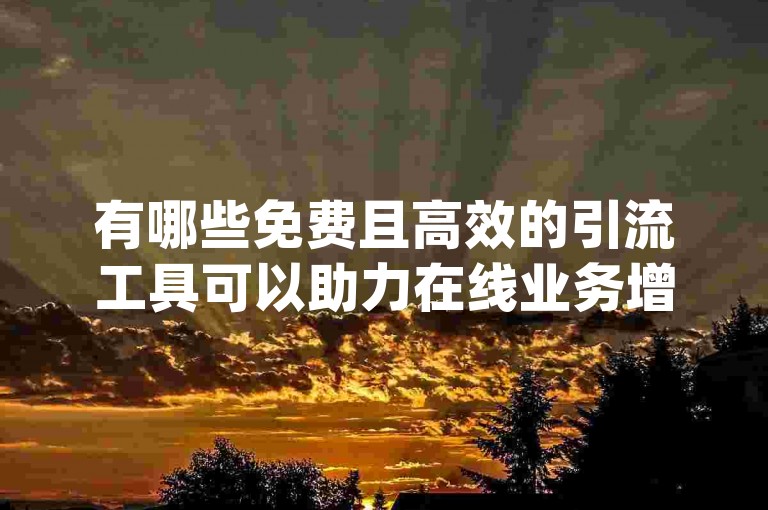 有哪些免费且高效的引流工具可以助力在线业务增长-云商城平台-便捷下单服务,dy营销优惠自助下单推广
