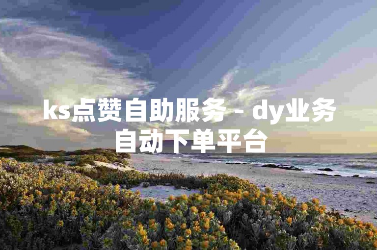 ks点赞自助服务 - dy业务自动下单平台