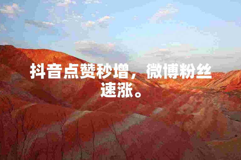 抖音点赞秒增，微博粉丝速涨。