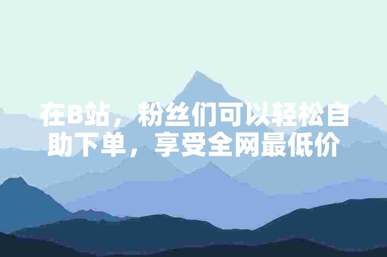 在B站，粉丝们可以轻松自助下单，享受全网最低价的KS服务。