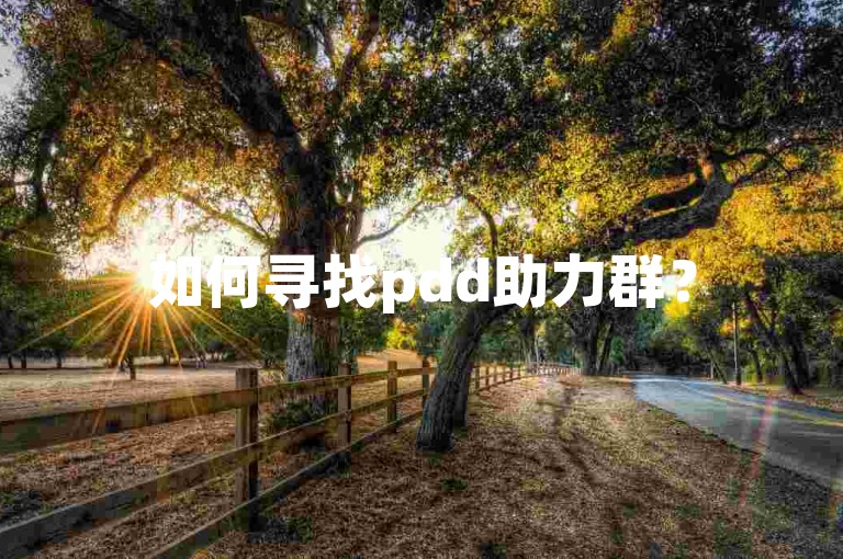 如何寻找pdd助力群？