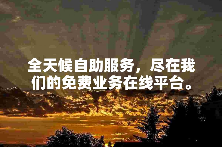 全天候自助服务，尽在我们的免费业务在线平台。