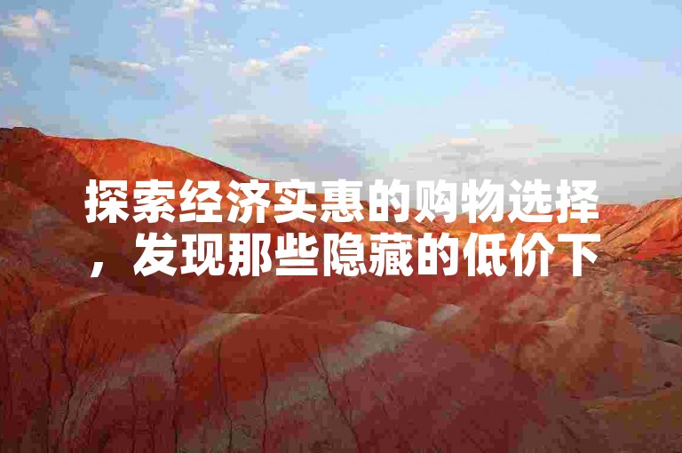 探索经济实惠的购物选择，发现那些隐藏的低价下单平台及其高效利用方法。