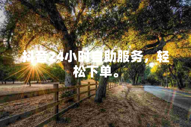 抖音24小时自助服务，轻松下单。