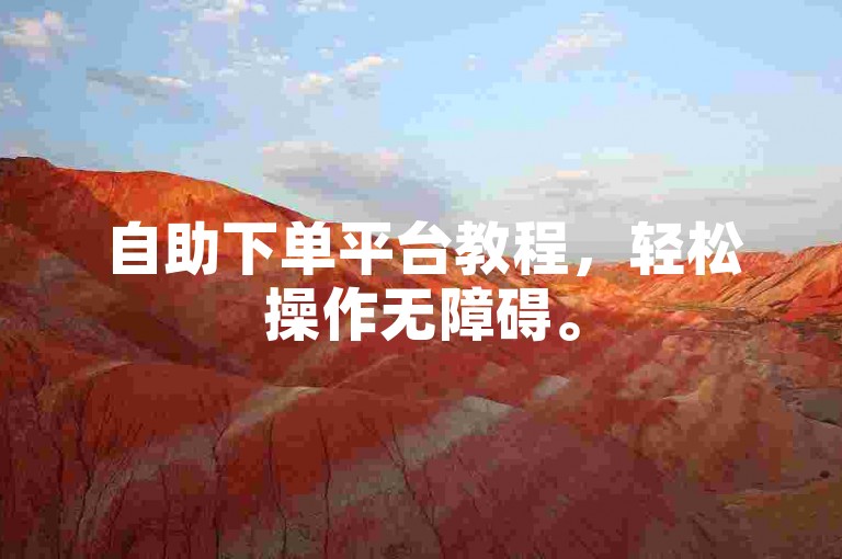 自助下单平台教程，轻松操作无障碍。