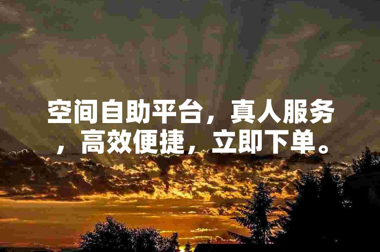 空间自助平台，真人服务，高效便捷，立即下单。