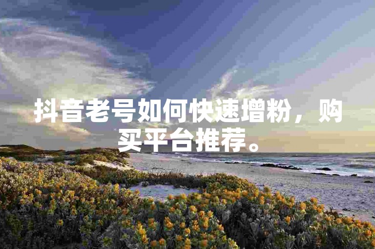 抖音老号如何快速增粉，购买平台推荐。