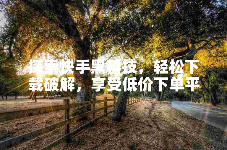 探索快手黑科技，轻松下载破解，享受低价下单平台秒到服务。