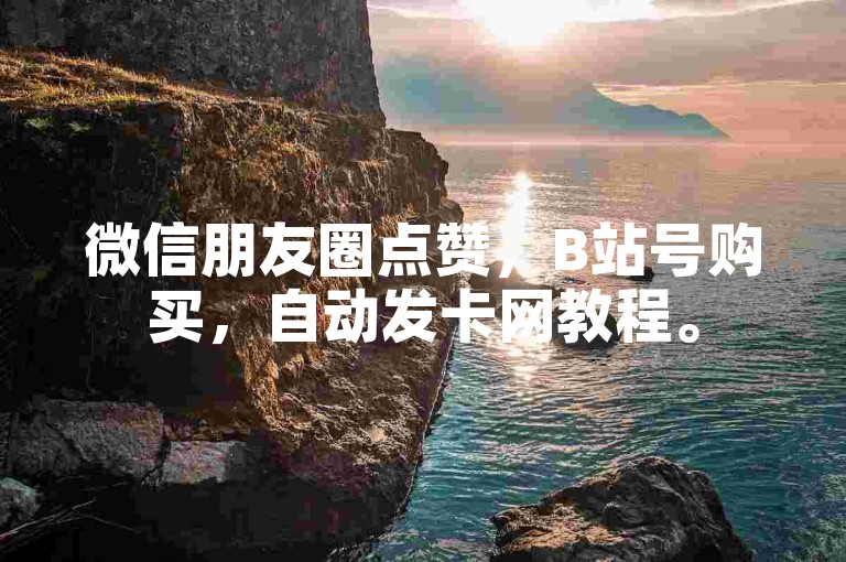 微信朋友圈点赞，B站号购买，自动发卡网教程。