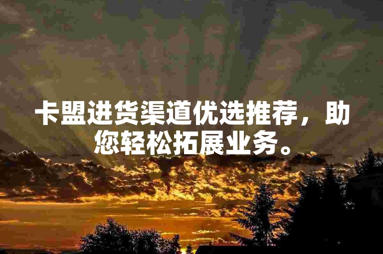 卡盟进货渠道优选推荐，助您轻松拓展业务。