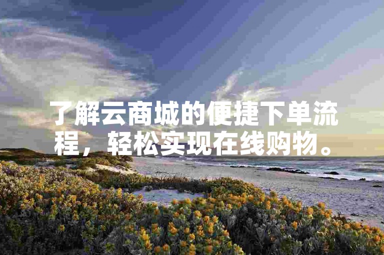 了解云商城的便捷下单流程，轻松实现在线购物。