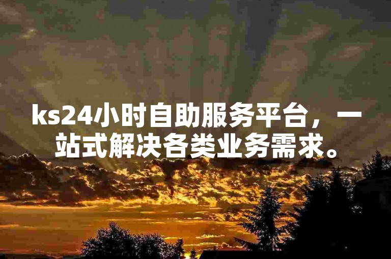 ks24小时自助服务平台，一站式解决各类业务需求。