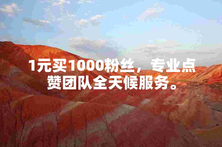 1元买1000粉丝，专业点赞团队全天候服务。