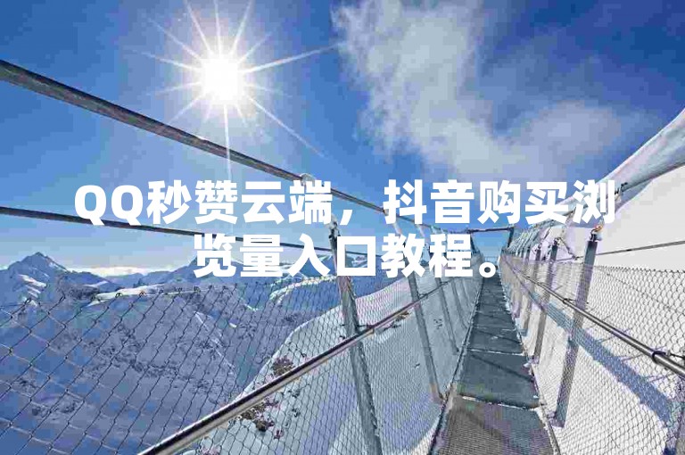 QQ秒赞云端，抖音购买浏览量入口教程。