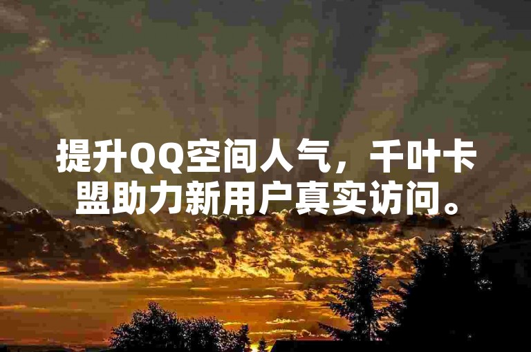 提升QQ空间人气，千叶卡盟助力新用户真实访问。