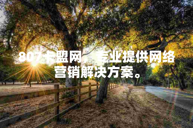 807卡盟网，专业提供网络营销解决方案。