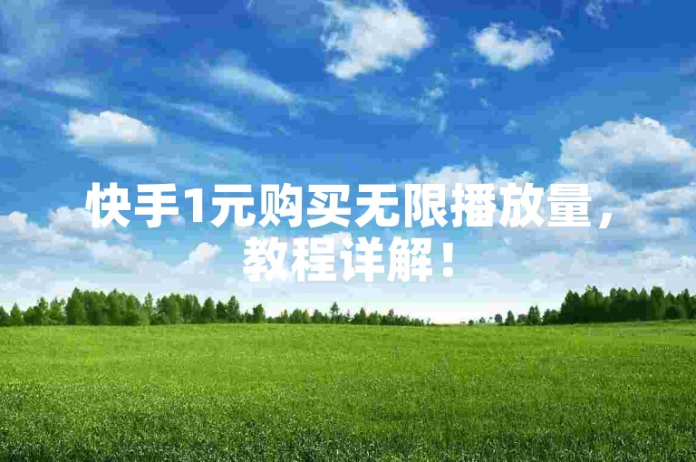 快手1元购买无限播放量，教程详解！