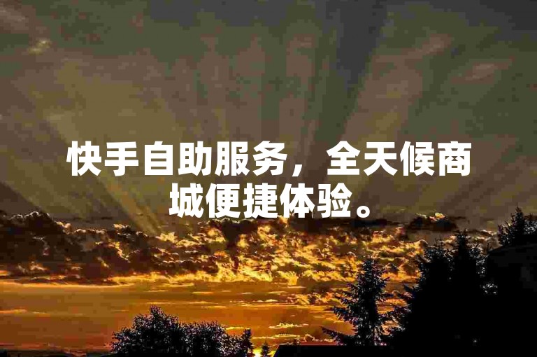 快手自助服务，全天候商城便捷体验。