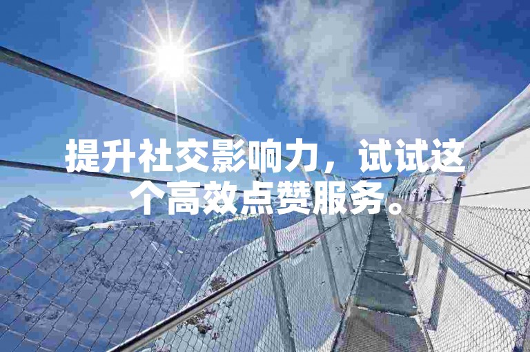 提升社交影响力，试试这个高效点赞服务。