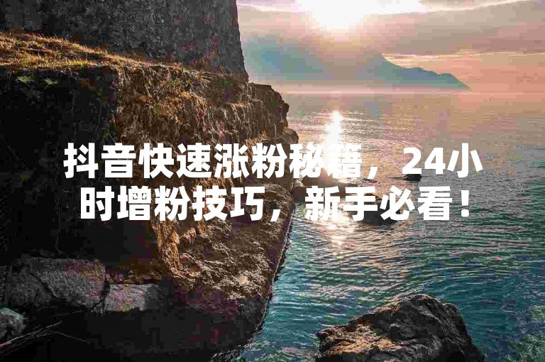 抖音快速涨粉秘籍，24小时增粉技巧，新手必看！