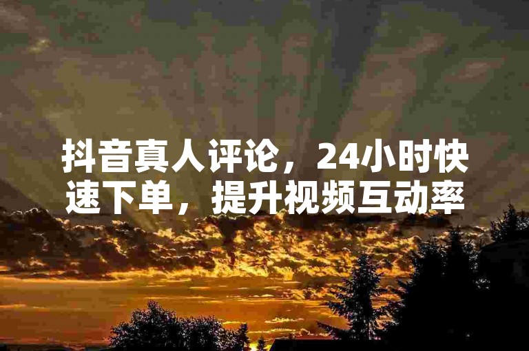抖音真人评论，24小时快速下单，提升视频互动率。