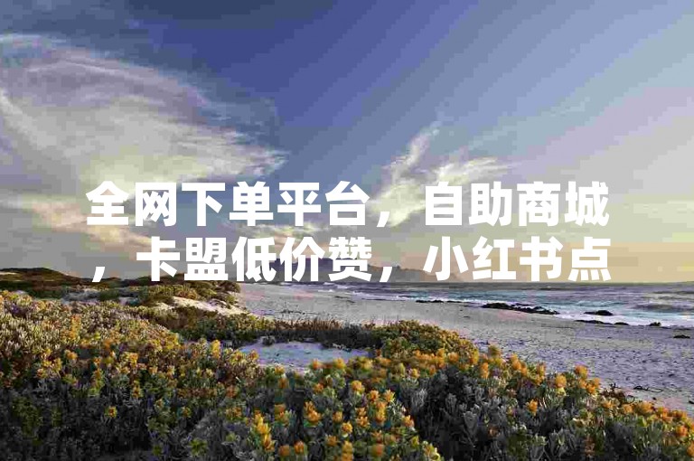 全网下单平台，自助商城，卡盟低价赞，小红书点赞服务。