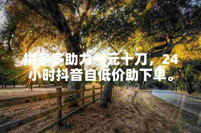 拼多多助力一元十刀，24小时抖音自低价助下单。